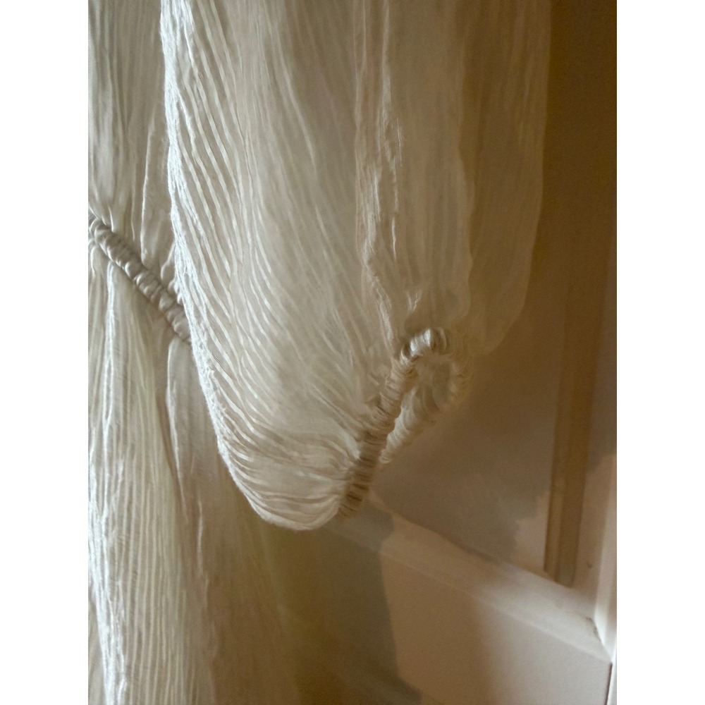 Minkpink White Textured Peasant Dress Medium Cottagecore Prairie Romanti - Picture 5 of 10